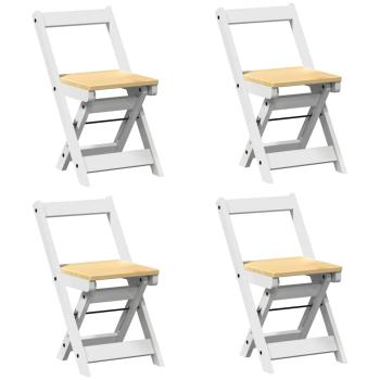 Esszimmerstühle Klappbar 4 Stk. Corona Weiß Massivholz Kiefer