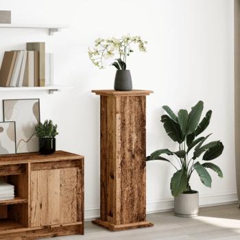 ARDEBO.de - Postament mit Stauraum Altholz-Optik 31x30x90 cm Holzwerkstoff