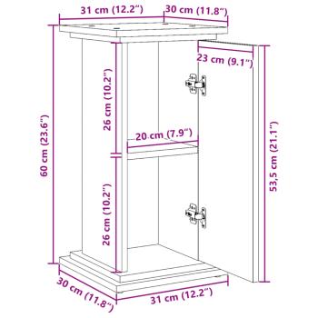 Postament mit Stauraum Altholz-Optik 31x30x60 cm Holzwerkstoff