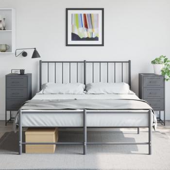 ARDEBO.de - Nachttische 2 Stk. Anthrazit 36x39x78 cm Stahl