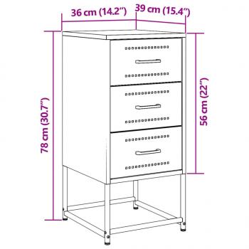 Nachttische 2 Stk. Anthrazit 36x39x78 cm Stahl