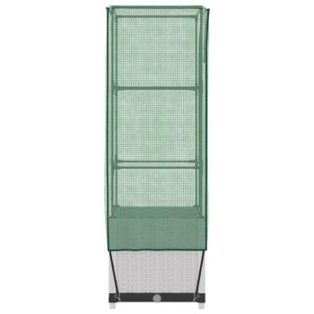 Hochbeet mit Gewächshaus-Aufsatz Rattan-Optik 40x40x139 cm