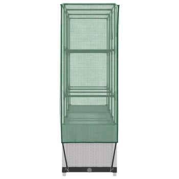 Hochbeet mit Gewächshaus-Aufsatz Rattan-Optik 120x40x138 cm