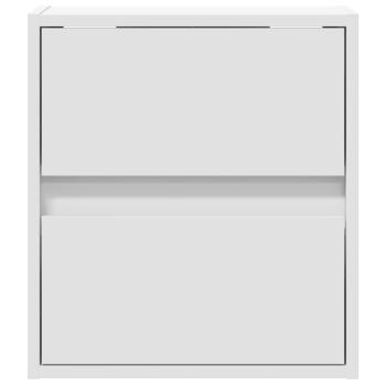 Wand-Nachttische mit LED-Leuchten 2 Stk. Weiß