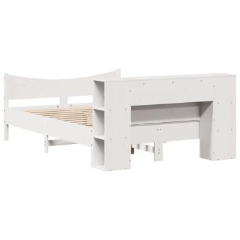 Massivholzbett ohne Matratze Weiß 160x200 Kiefernholz