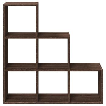 Raumteiler-Bücherregal 3 Etagen Braun Eichen-Optik 99x29x99 cm