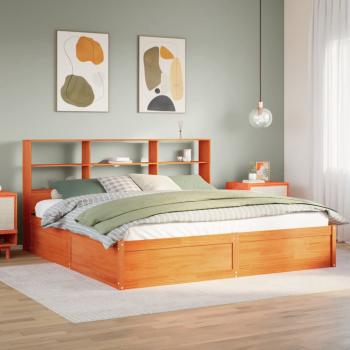ARDEBO.de - Massivholzbett ohne Matratze Wachsbraun 180x200 Kiefernholz