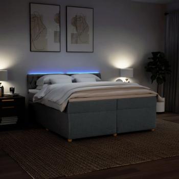 Boxspringbett mit Matratze Dunkelgrau 200x200 cm Stoff