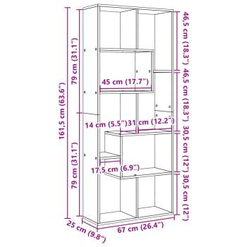 Raumteiler-Bücherregal Schwarz 67x25x161,5 cm Holzwerkstoff