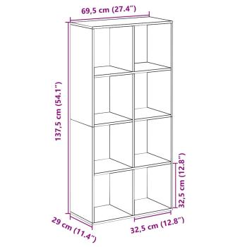 Raumteiler-Bücherregal Artisan-Eiche 69,5x29x137,5 cm