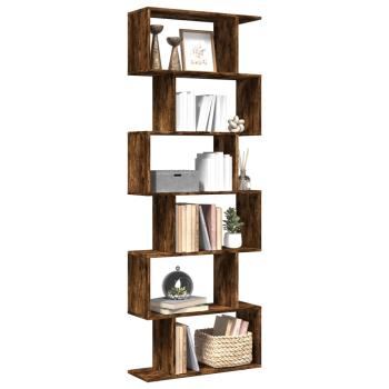 ARDEBO.de - Raumteiler-Bücherregal 6 Etagen Räuchereiche 70x24x193 cm