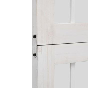 6-tlg. Raumteiler Weiß Massivholz Paulownia