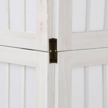 5-tlg. Raumteiler Weiß Massivholz Paulownia