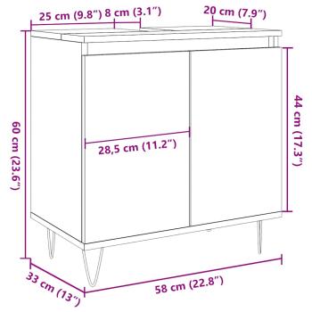 Badschrank Altholz-Optik 58x33x60 cm Holzwerkstoff