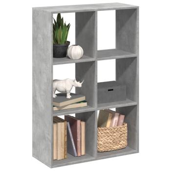 ARDEBO.de - Raumteiler-Bücherregal Betongrau 69,5x29x103,5 cm Holzwerkstoff