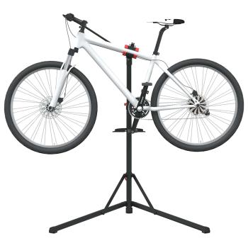 ARDEBO.de - Fahrrad-Montageständer Klappbar Verstellbar 92-152 cm Rot Stahl
