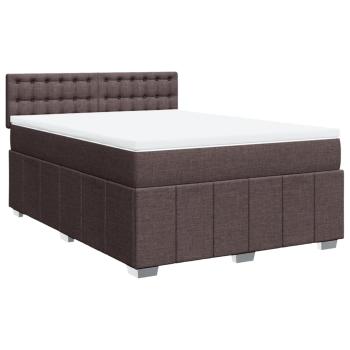 Boxspringbett mit Matratze Dunkelbraun 140x200 cm Stoff