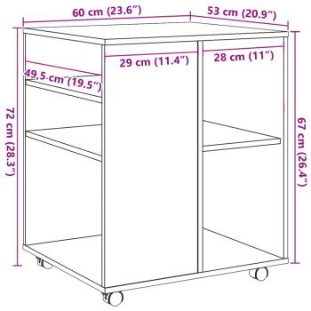 Rollschrank Altholz-Optik 60x53x72 cm Holzwerkstoff