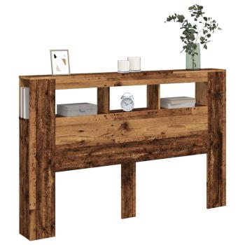 LED-Kopfteil Altholz-Optik 160x18,5x103,5 cm Holzwerkstoff