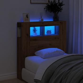 ARDEBO.de - LED-Kopfteil Artisan-Eiche 100x18,5x103,5 cm Holzwerkstoff