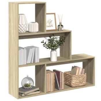 ARDEBO.de - Raumteiler-Bücherregal 3 Stufen Sonoma-Eiche 123x29x123 cm