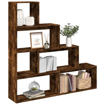 ARDEBO.de - Raumteiler-Bücherregal 4 Stufen Räuchereiche 143,5x29x143,5 cm