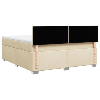 Boxspringbett mit Matratze Creme 180x200 cm Stoff