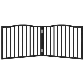 2-tlg. Hundetor Faltbar Schwarz 160 cm Pappelholz