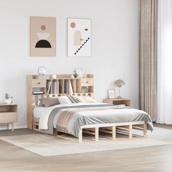 ARDEBO.de - Massivholzbett mit Regal ohne Matratze 160x200 cm Kiefernholz