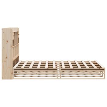 Massivholzbett mit Regal ohne Matratze 160x200 cm Kiefernholz