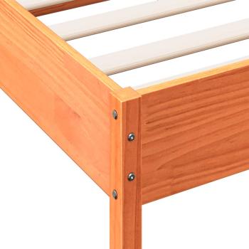 Massivholzbett ohne Matratze Wachsbraun 120x190 cm Kiefernholz