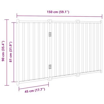3-tlg. Hundetor Faltbar 150 cm Massivholz Tanne