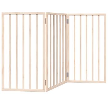 3-tlg. Hundetor Faltbar 150 cm Pappelholz