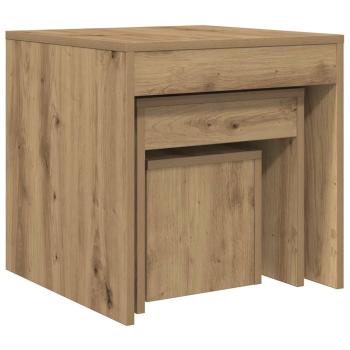 Satztische 3 Stk. Artisan-Eiche Holzwerkstoff