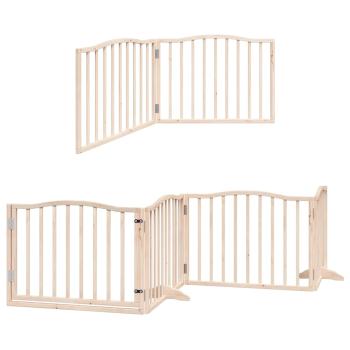 ARDEBO.de - 10-tlg. Hundetor mit Tür Faltbar 800 cm Pappelholz
