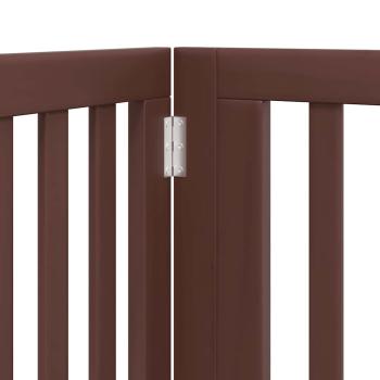 ARDEBO.de - 10-tlg. Hundetor mit Tür Faltbar Braun 800 cm Pappelholz