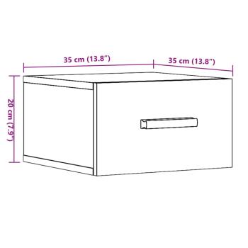 Wand-Nachttisch Altholz-Optik 35x35x20 cm