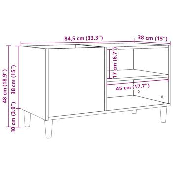 Plattenschrank Artisan-Eiche 84,5x38x48 cm Holzwerkstoff