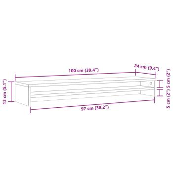 Monitorständer Altholz-Optik 100x24x13 cm Holzwerkstoff