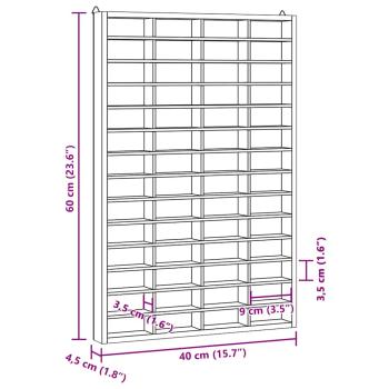Wandvitrine mit 56 Fächern 40x4,5x60 cm