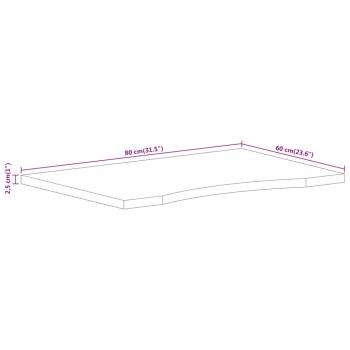 Schreibtischplatte mit Aussparung 80x60x2,5 cm Massivholz Mango