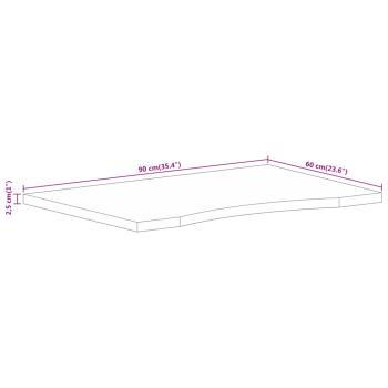 Schreibtischplatte mit Aussparung 90x60x2,5 cm Massivholz Mango