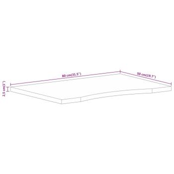 Schreibtischplatte mit Aussparung 80x50x2,5 cm Massivholz Mango