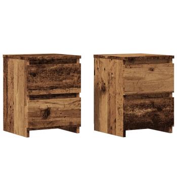 ARDEBO.de - Nachttische 2 Stk. Altholz-Optik 30×30×40 cm Holzwerkstoff