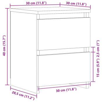 Nachttische 2 Stk. Altholz-Optik 30×30×40 cm Holzwerkstoff