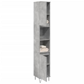 ARDEBO.de - Badschrank Betongrau 30x30x190 cm Holzwerkstoff