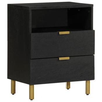 ARDEBO.de - Nachttisch Schwarz 50x33x62 cm Holzwerkstoff