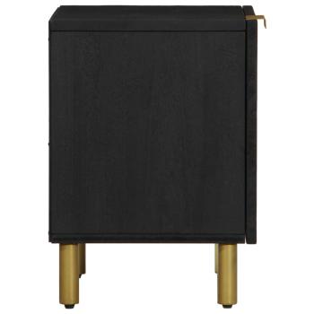 Nachttische 2 Stk. Schwarz 40x33x46 cm Massivholz Mango
