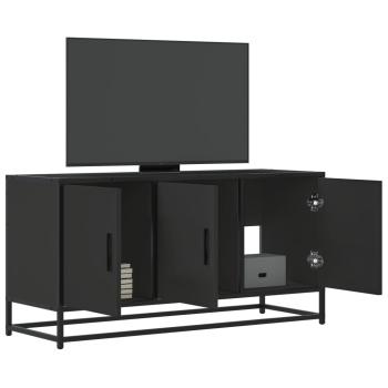 ARDEBO.de - TV-Schrank Schwarz 100x35x50 cm Holzwerkstoff und Metall