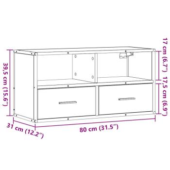 TV-Schrank Schwarz 80x31x39,5 cm Holzwerkstoff und Metall